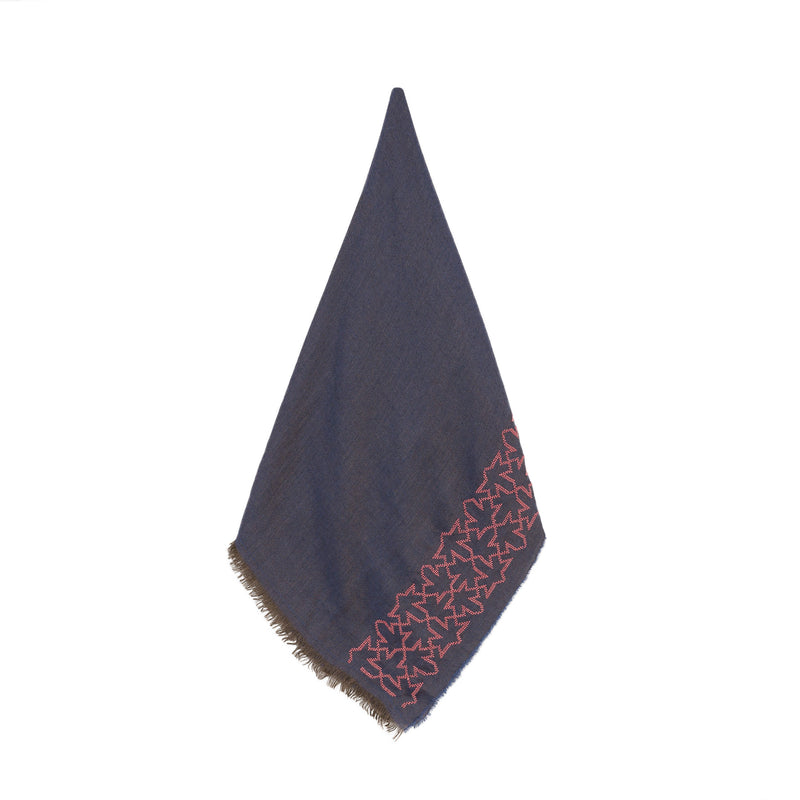 BLUE CASHMERE & SILK SHAWL ANTIQUE PINK SULTAN HAN