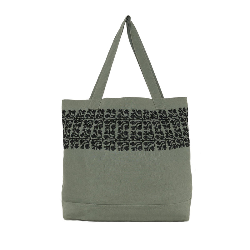KHAKI CANVAS BAG BLACK SINEAD