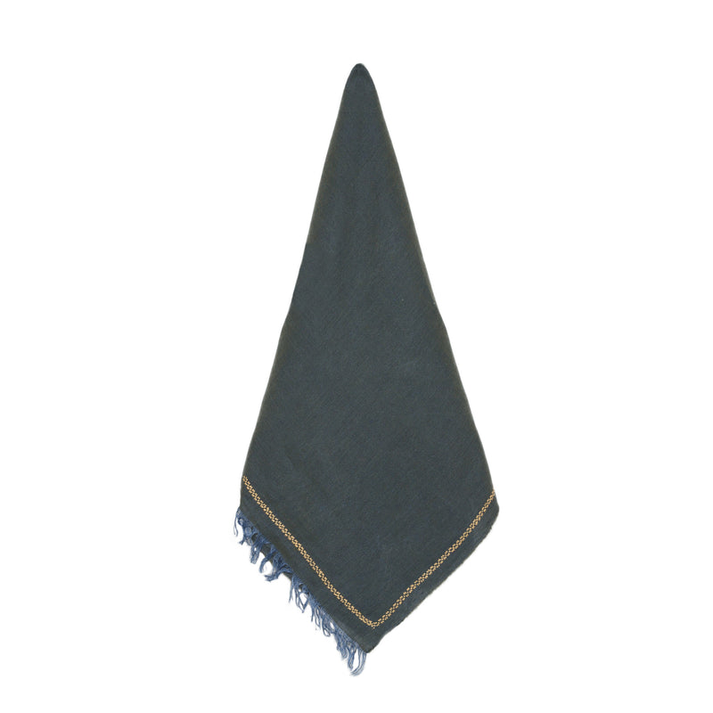 KHAKI LINEN SHAWL SQUARE CHAMPAGNE WATER