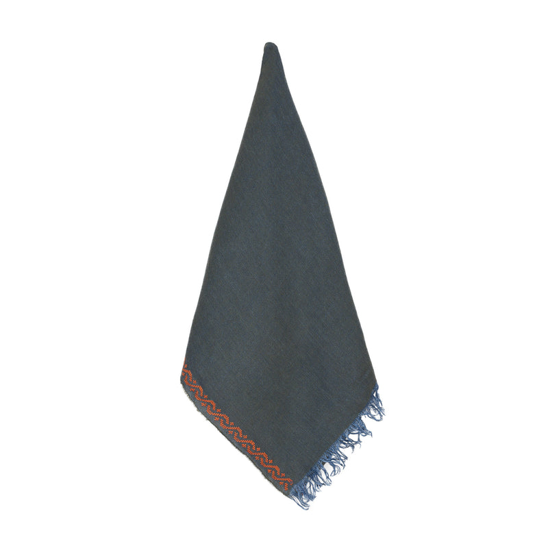 KHAKI LINEN SHAWL PETRA WAVES