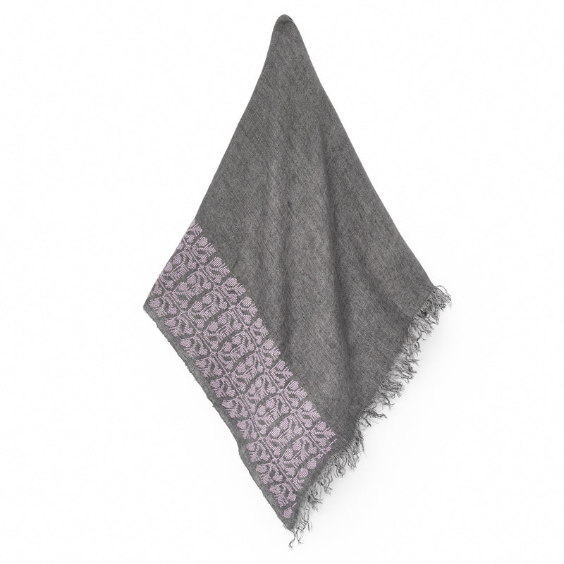 GRAY LINEN SHAWL ANTIQUE VIOLET SINEAD