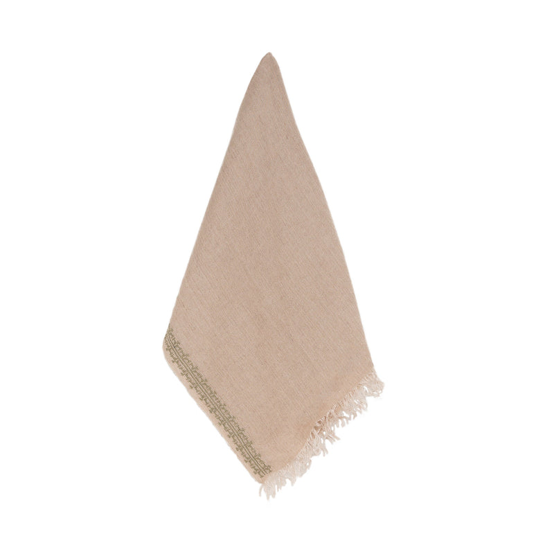 BEIGE LINEN SHAWL KHAKI IBRAHIM