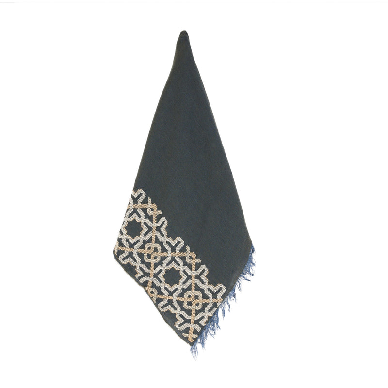 KHAKI LINEN SHAWL CHAMPAGNE ALHAMBRA