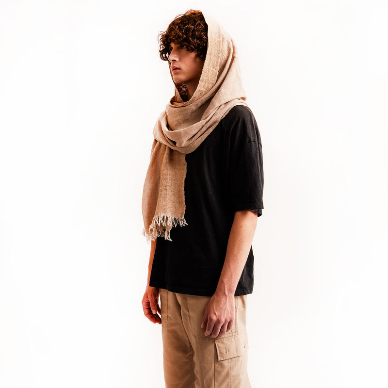 BEIGE LINEN SHAWL BEIGE SINEAD