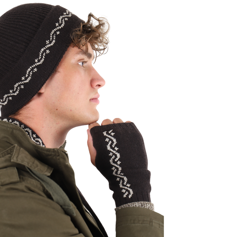 BROWN CASHMERE MITTENS | WAVES