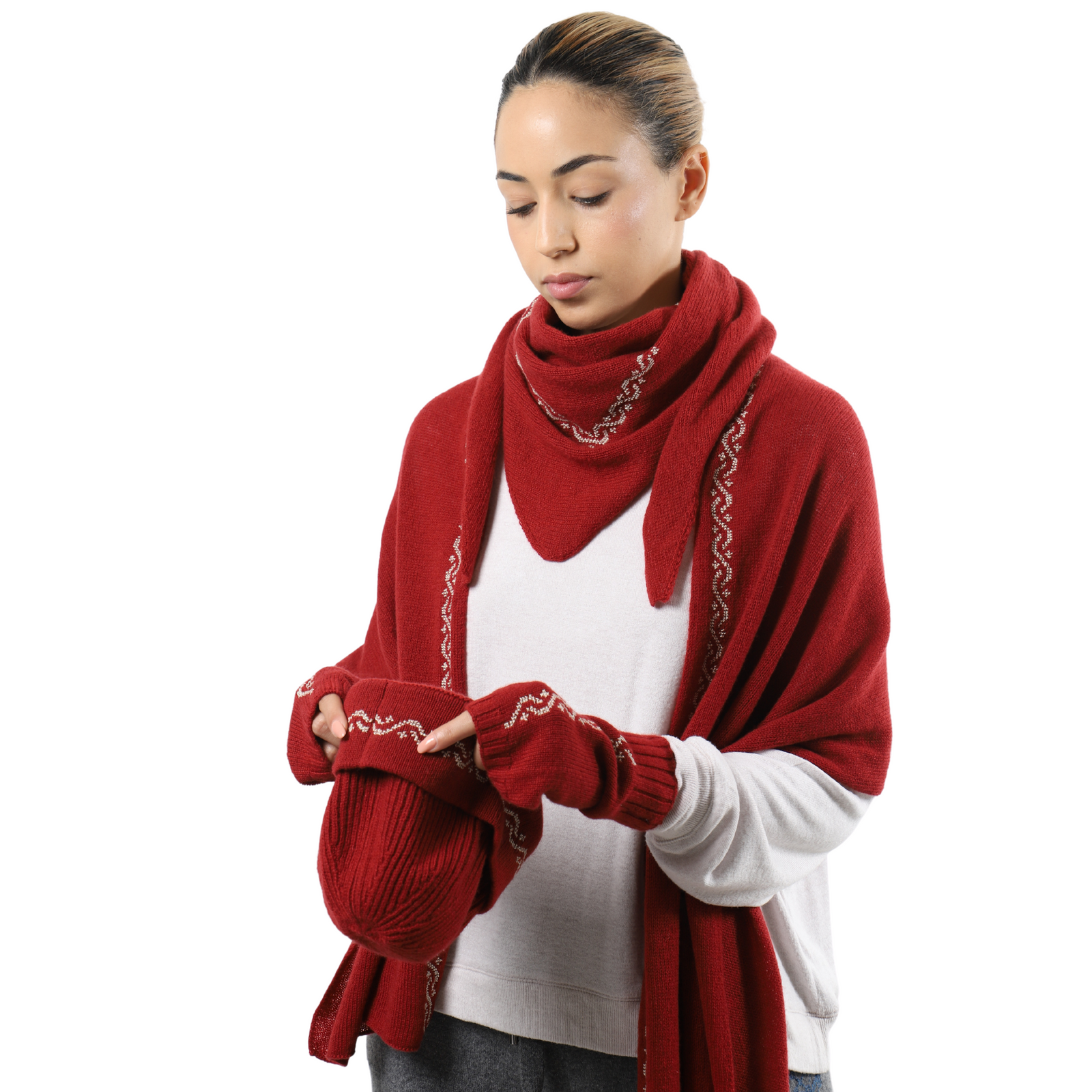 RUBY CASHMERE SCARF | WAVES