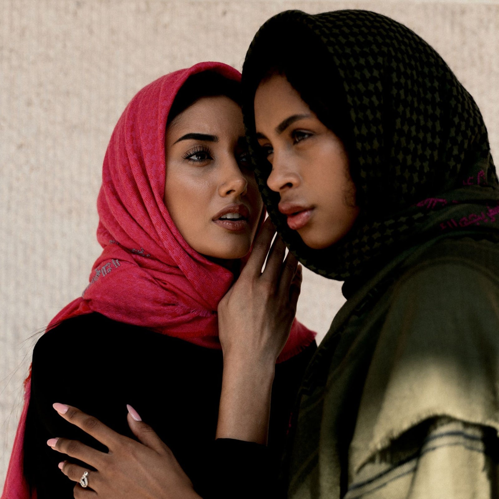 PINK MERINO WOOL & SILK IBN BATTUTA KEFFIYEH