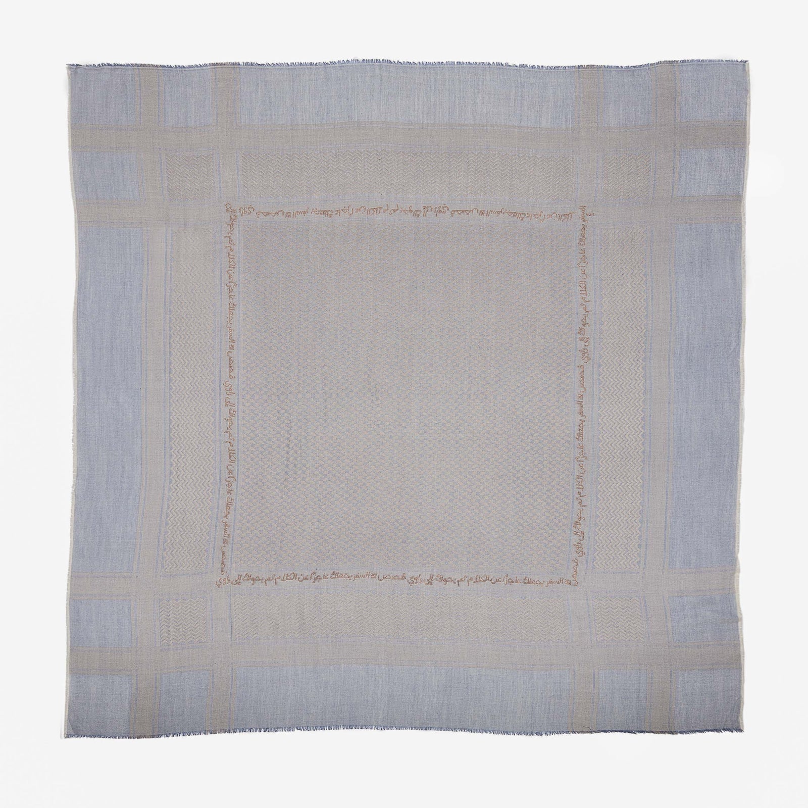 GRAY MERINO WOOL & SILK IBN BATTUTA KEFFIYEH