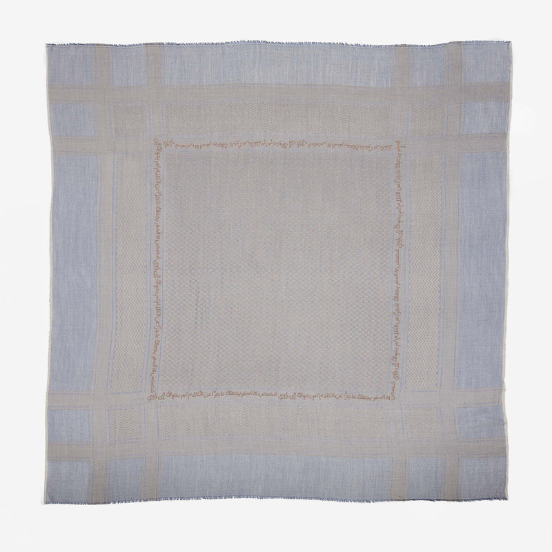 GRAY MERINO WOOL & SILK IBN BATTUTA KEFFIYEH