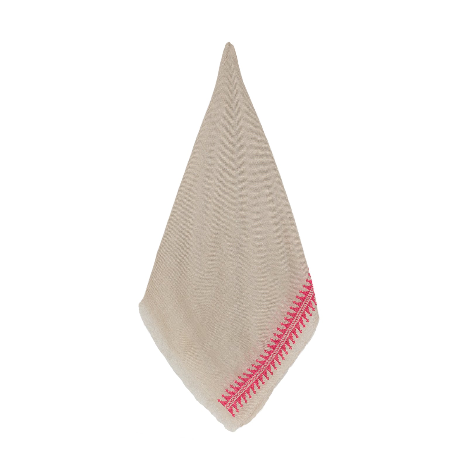BEIGE CASHMERE & SILK SHAWL PINK MARY MAGDALENE
