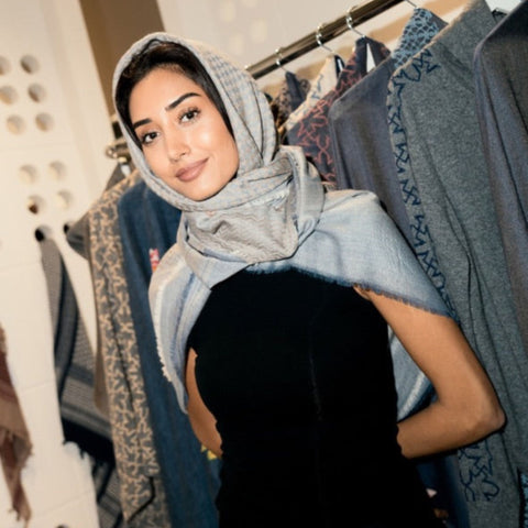 PINK MERINO WOOL & SILK SHAWL IBRAHIM KEFFIYEH