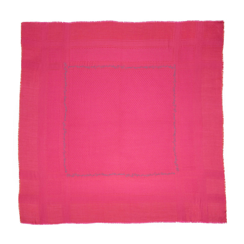 PINK MERINO WOOL & SILK IBN BATTUTA KEFFIYEH
