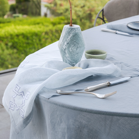 LINEN TABLECLOTH WHITE ALHAMBRA | 350 x 180 cm
