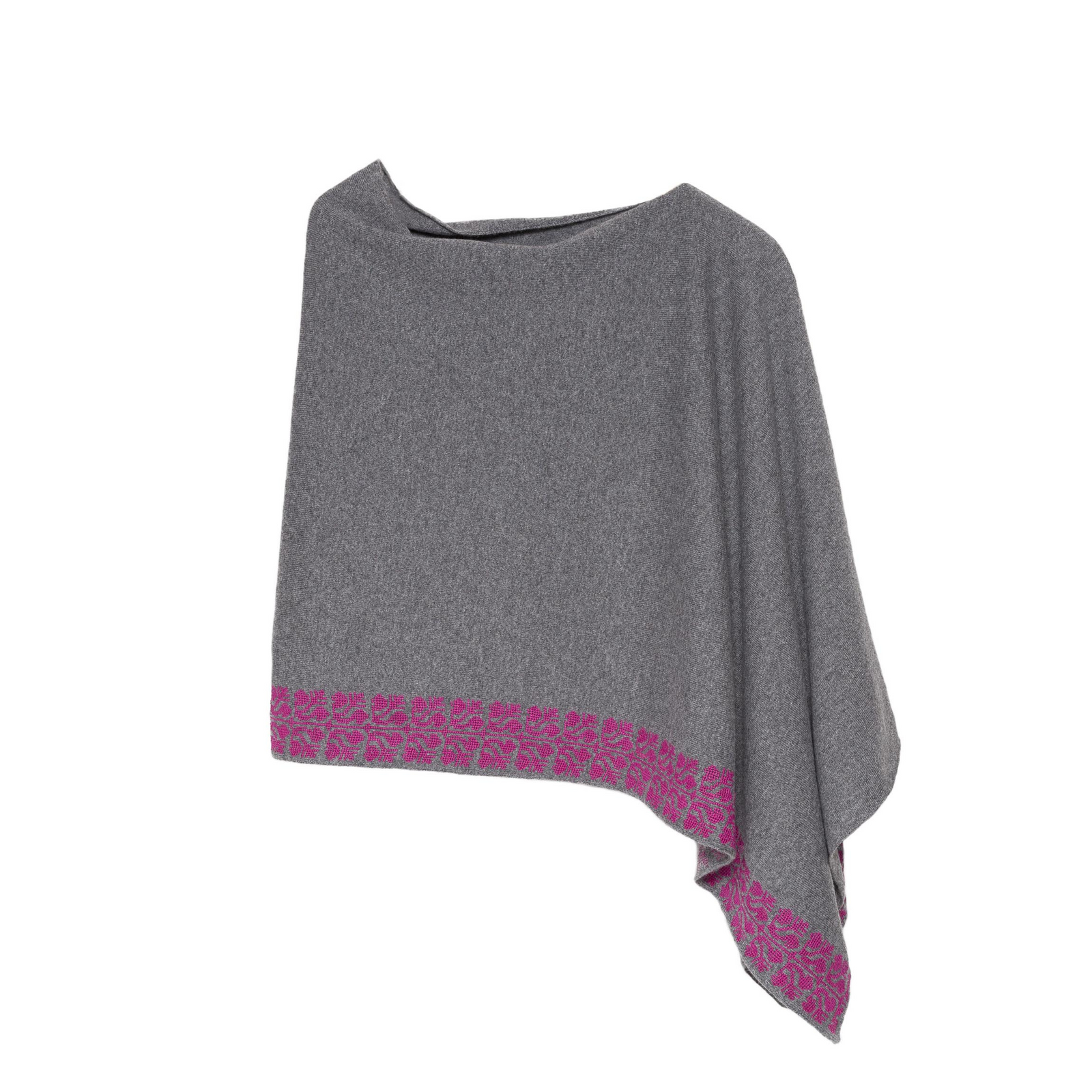 Gray cashmere poncho online