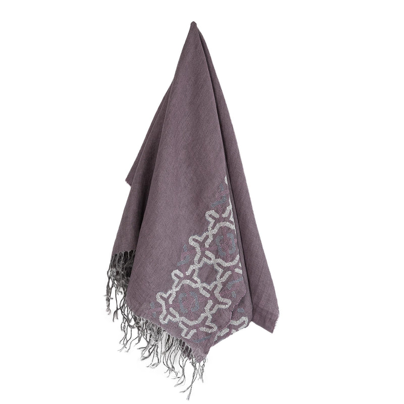 MAUVE LINEN SHAWL ALHAMBRA