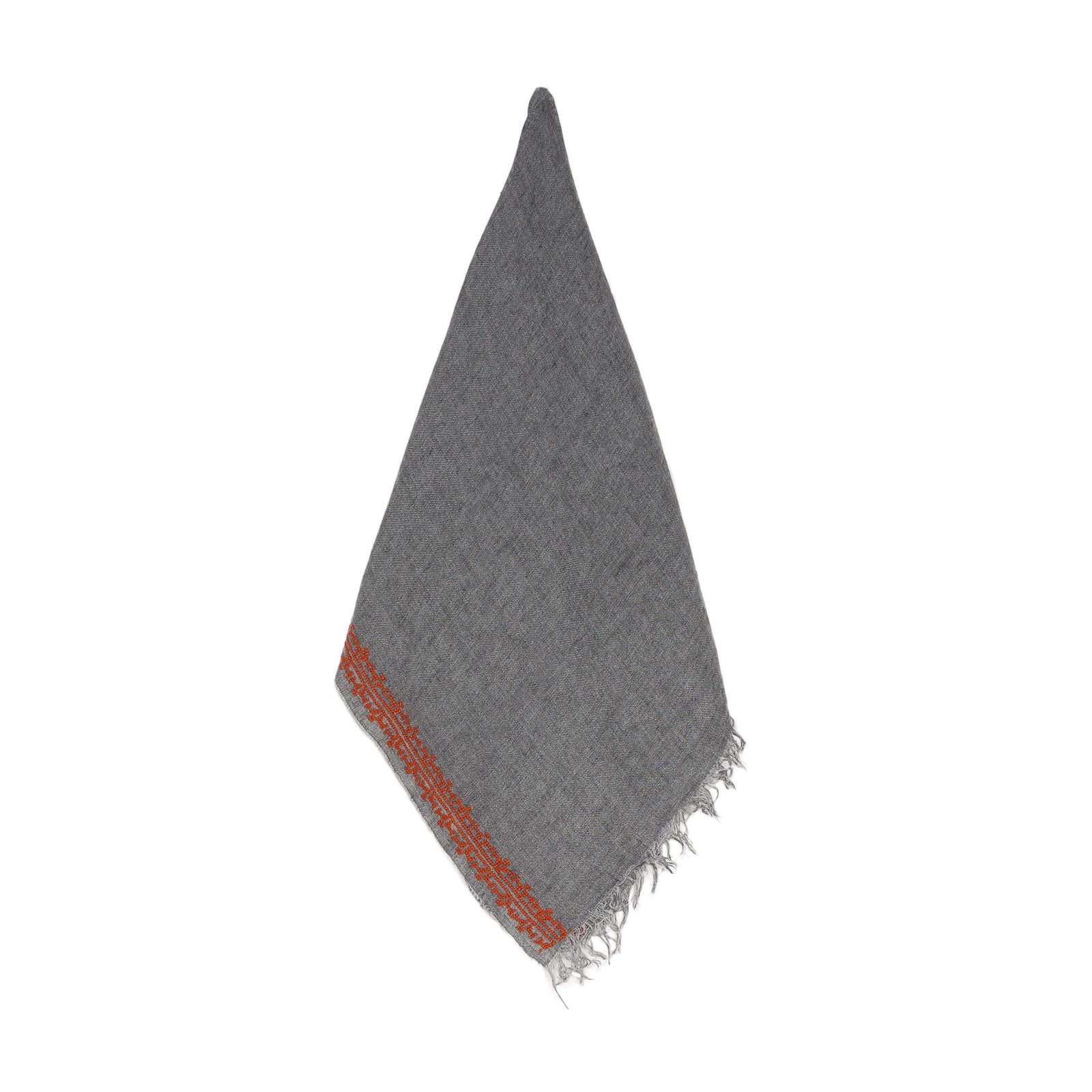 GRAY LINEN SHAWL COPPER IBRAHIM