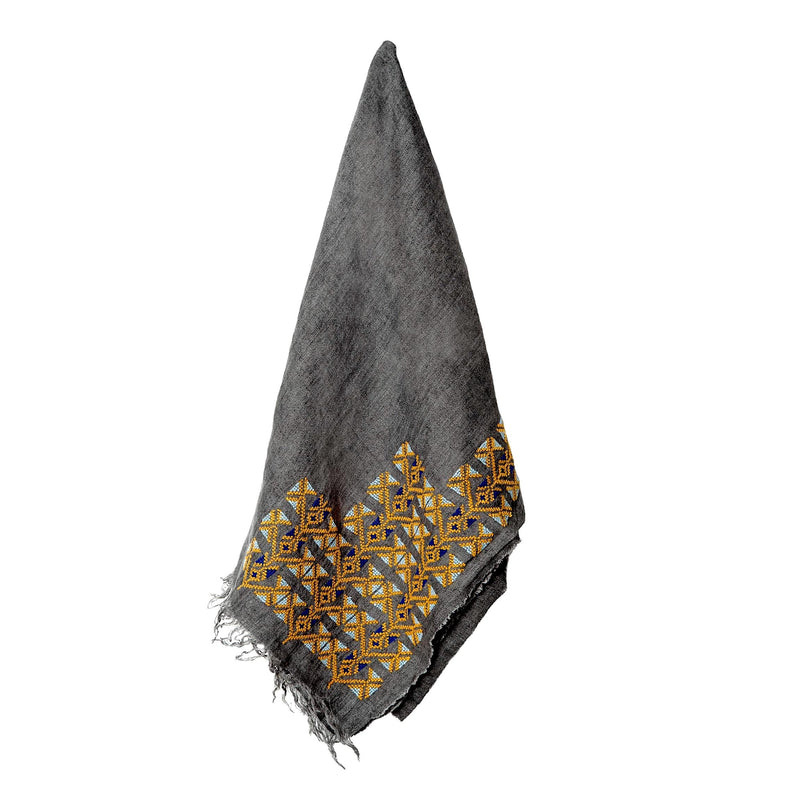GRAY LINEN SHAWL - MADE51 X UNHCR Limited Edition