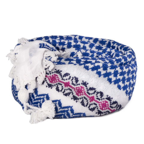 LINEN ZIPPER POUCH MULTICOLOR TRIANGLES